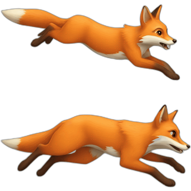 Fox chasing rabbit emoji