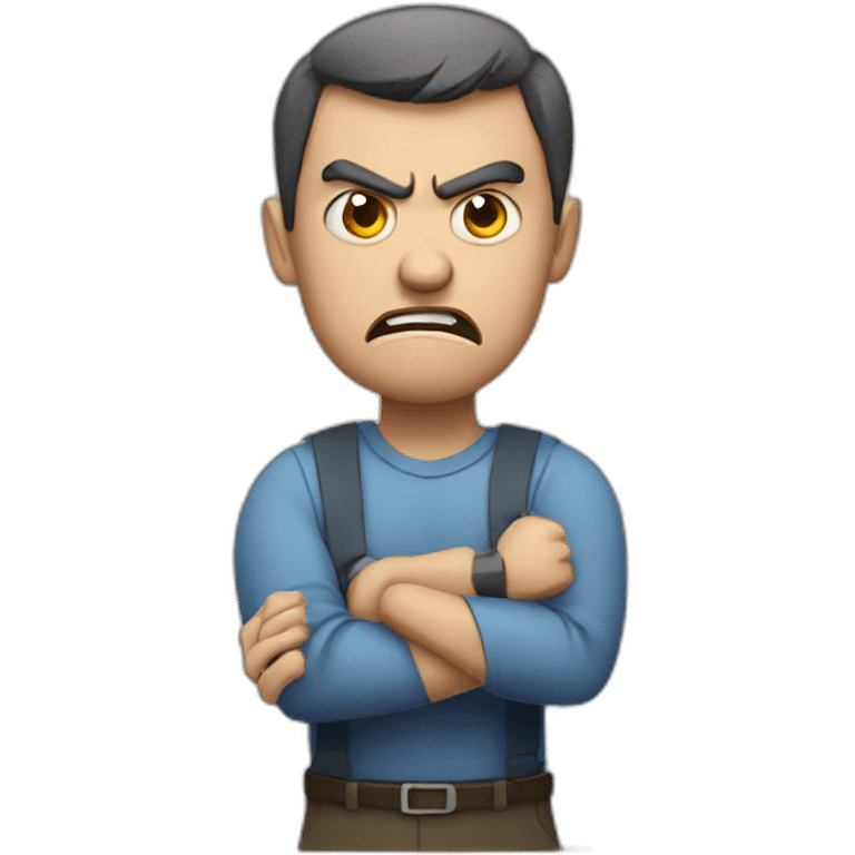 Man Angry looking at clock emoji