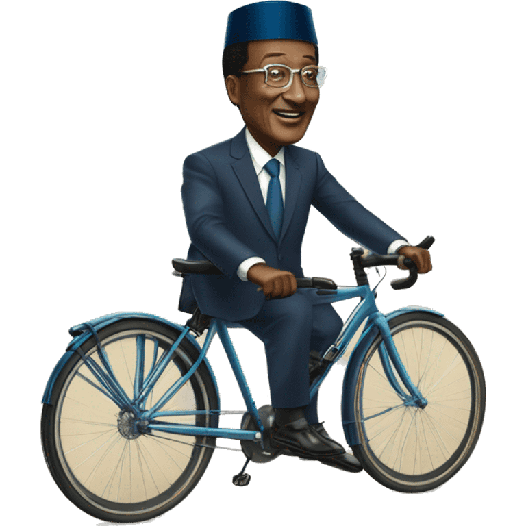 Le président tchadien Mahamat Idriss Deby sur un velo emoji