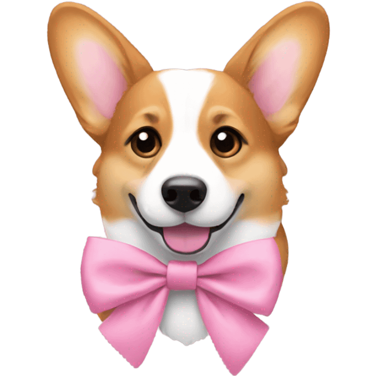 Corgi with a pink bow emoji