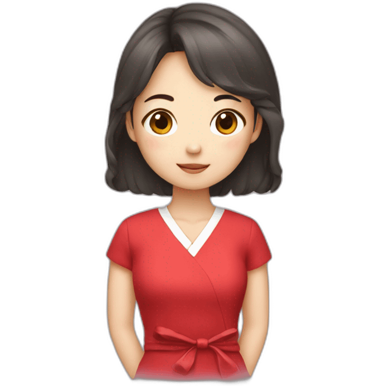 Korean girl with red dress  emoji