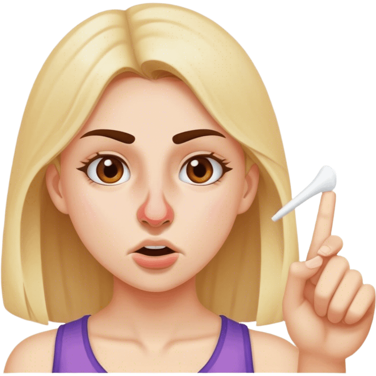 Girl defeating nose emoji