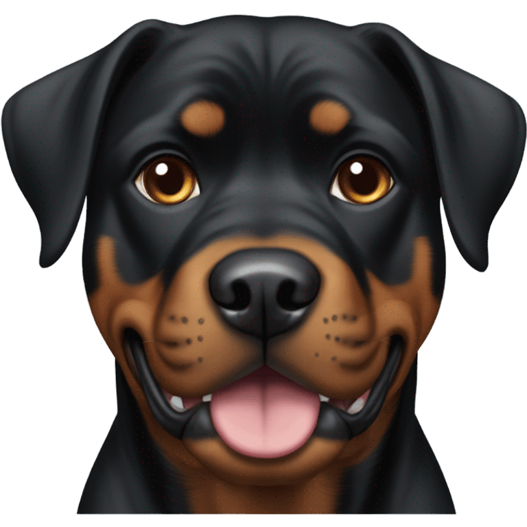 Black Rottweiler pitbull mix with small brown eyebrows emoji