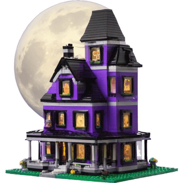 Lego Purple Haunted House Moon emoji