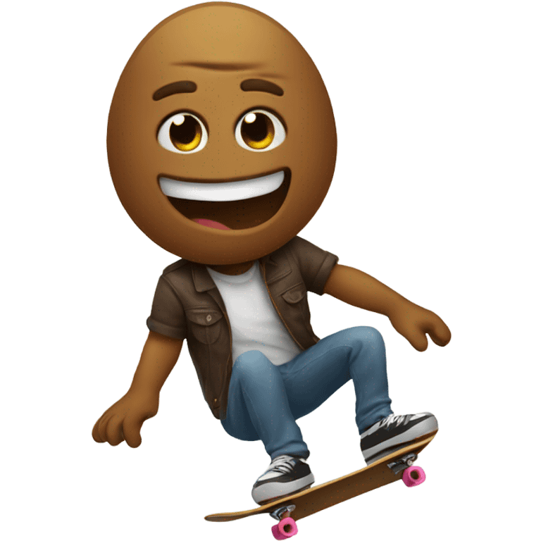 Poo riding skateboard emoji