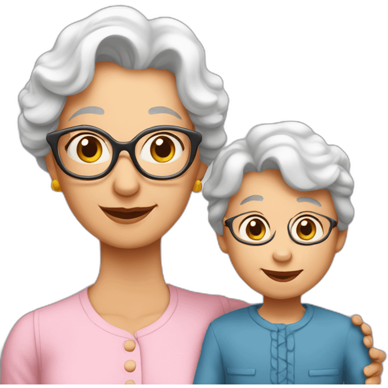 Grand-mère avec son petit-fils emoji