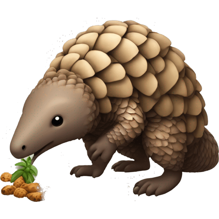 Pangolin eating bugs emoji