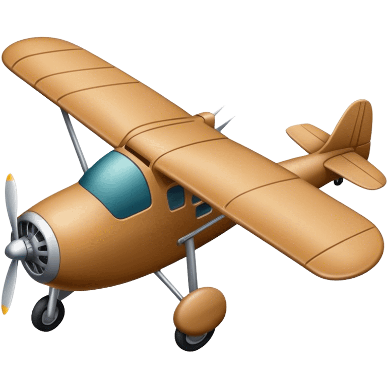 Old style tan plane, bottom view emoji