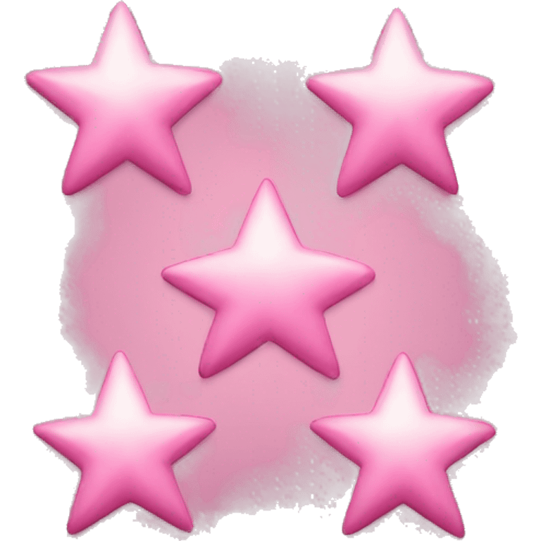 Three small pink , 4-pointed stars grouped together. The stars have a slightly elongated shape, giving them a twinkling effect. They vary in size, with the largest star in the center and two smaller stars on either side.  emoji