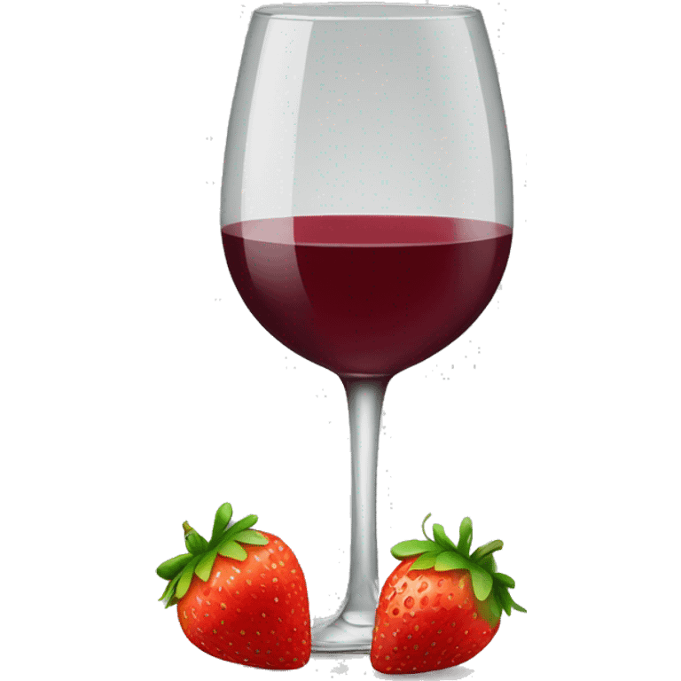 glass of wine with strawberry emoji