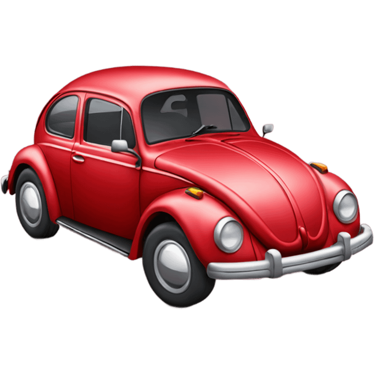 Red Volkswagen beetle vehicle emoji