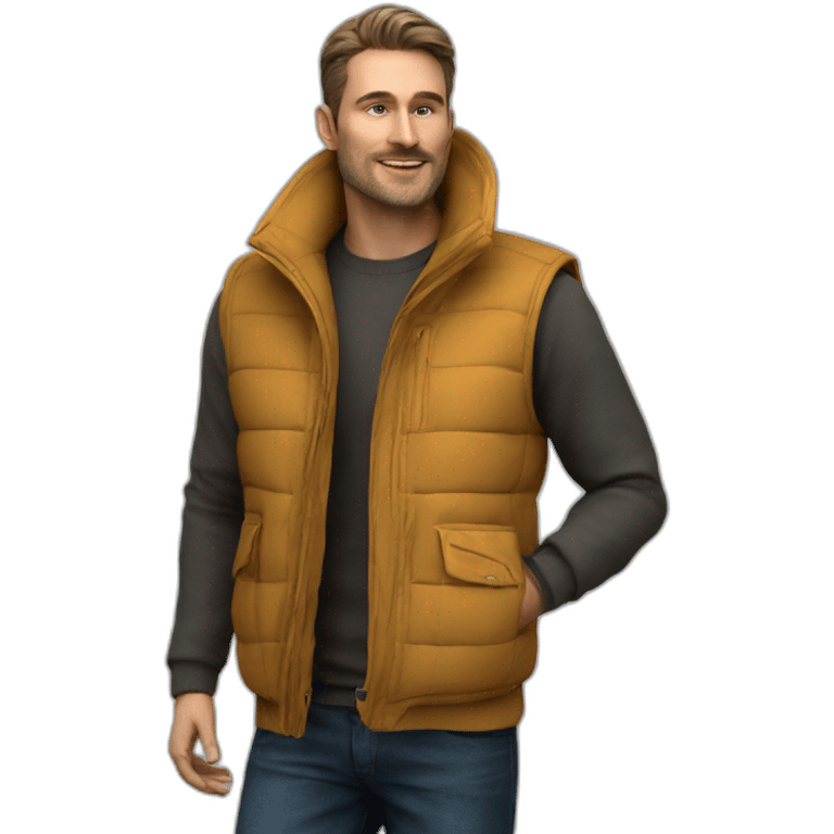 Man bodywarmer classy emoji