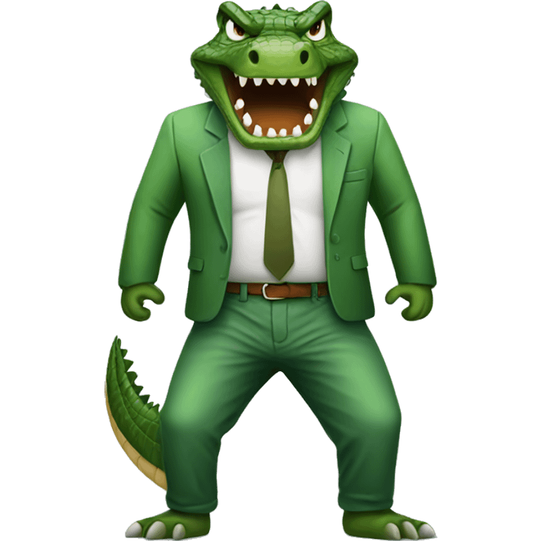 angry crocodile in pants emoji