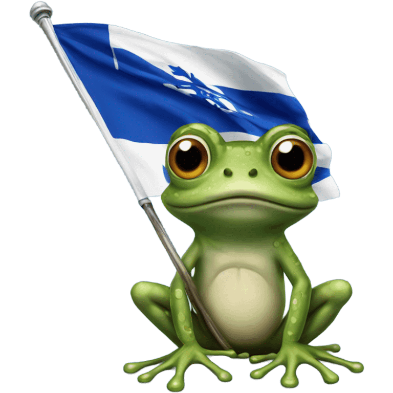 Frog with Quebec flag emoji