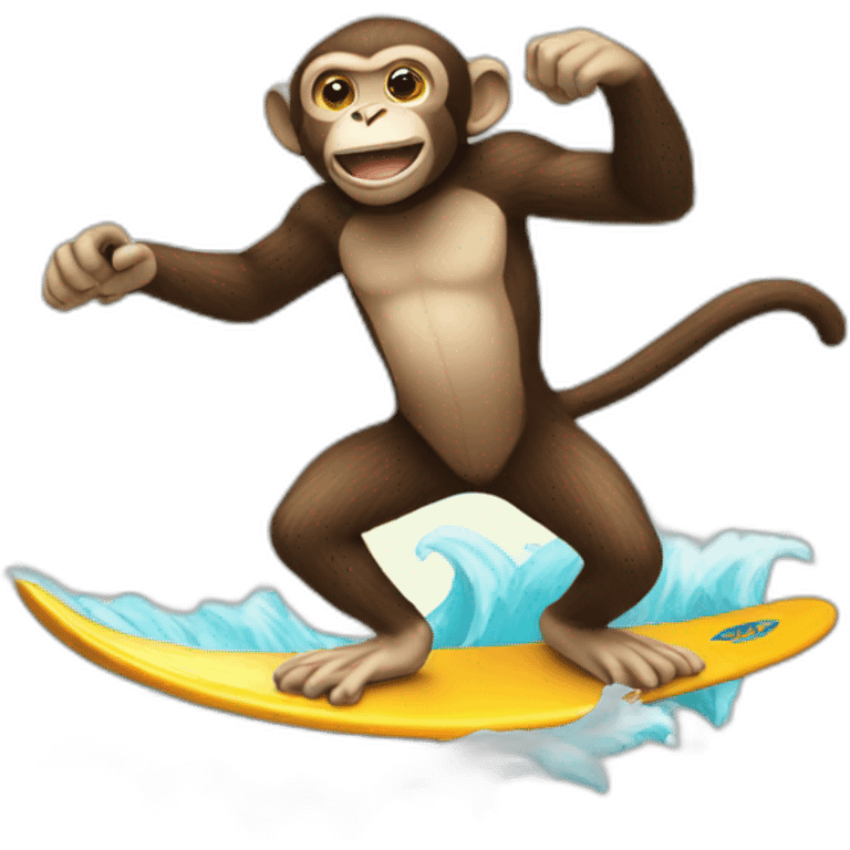 Monkey surfing emoji