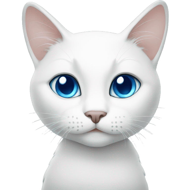 White cat with blue eyes  emoji