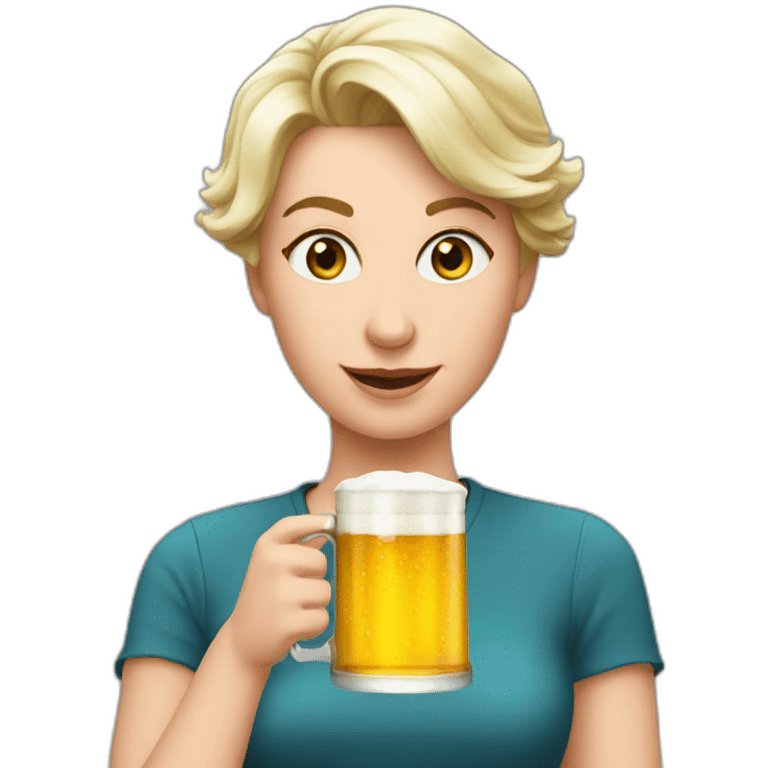 elisabeth born drink beer with emoji