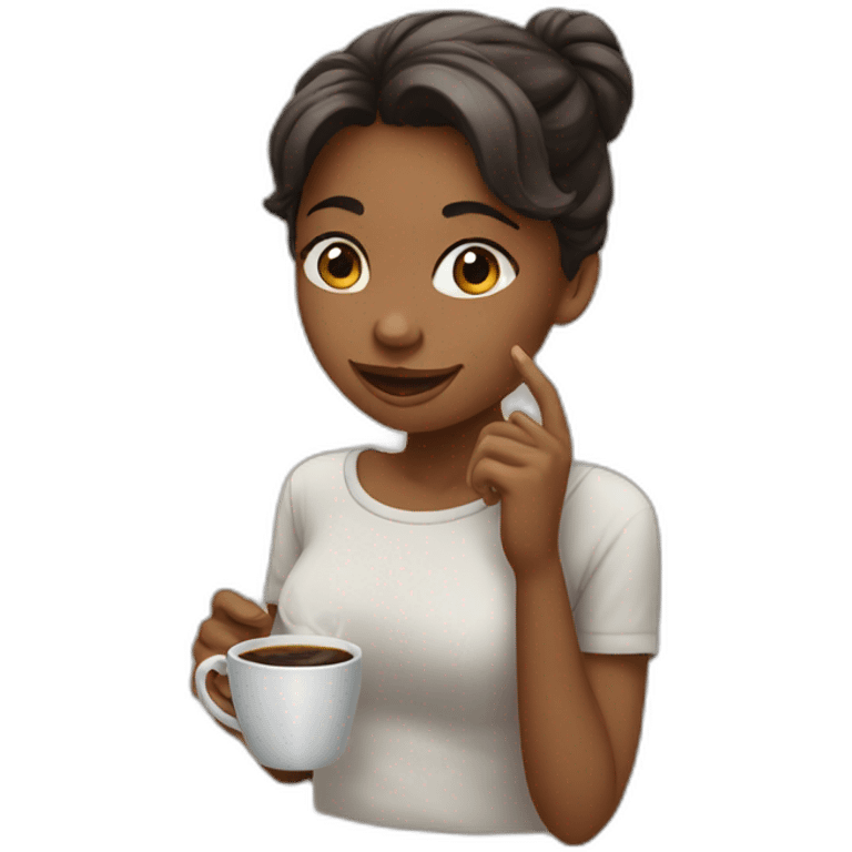 A girl drinking coffee emoji