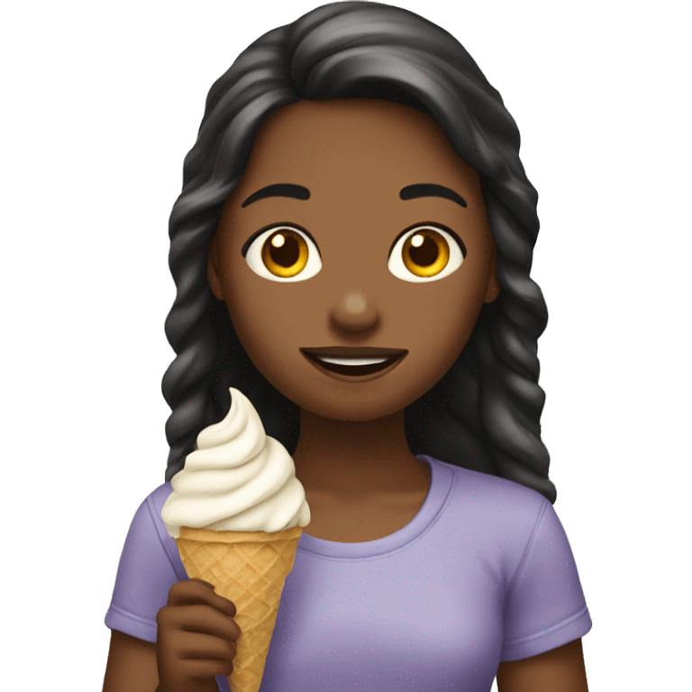 girl eating ice cream emoji