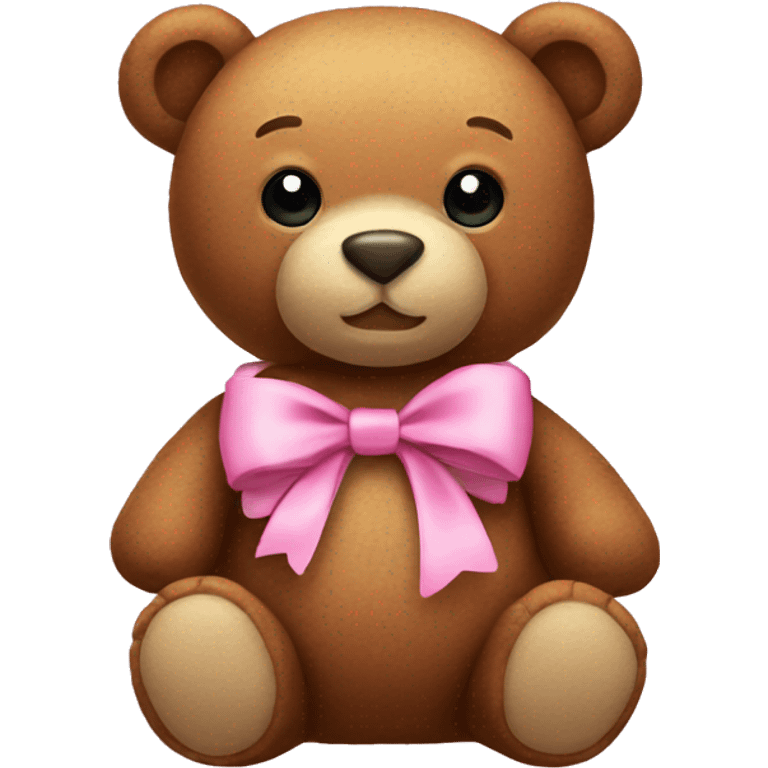 stuffed bear wearing a pink bow emoji