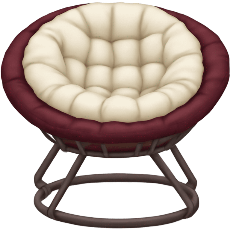 Cozy maroon and cream papasan chair emoji