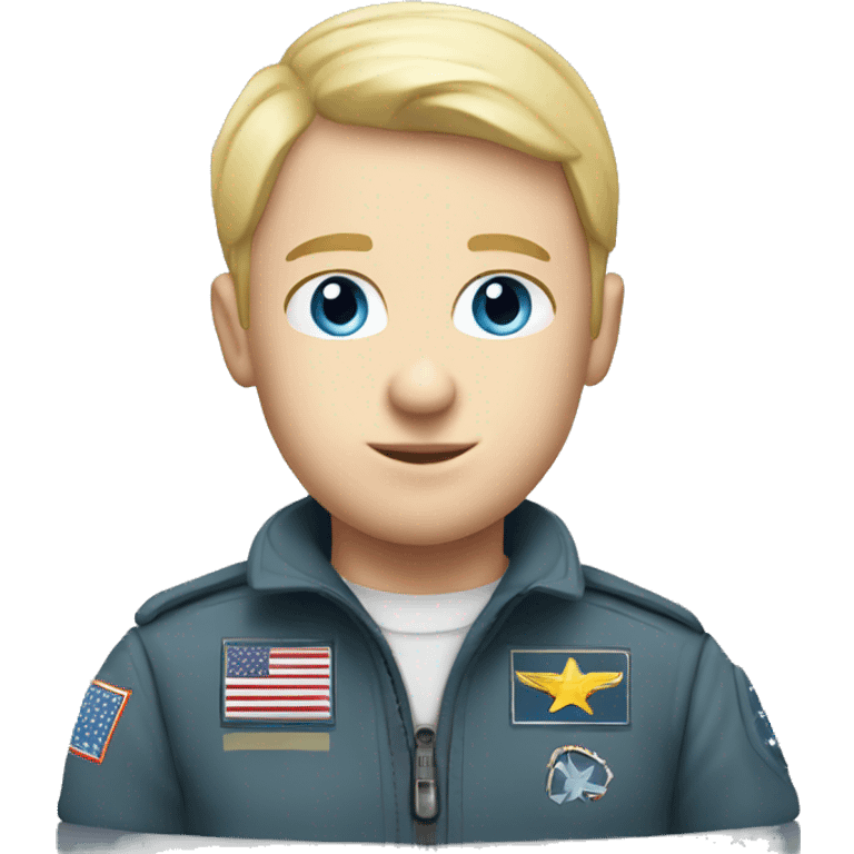 white kid with short blonde hair and blue eyes fighter pilot helmet emoji