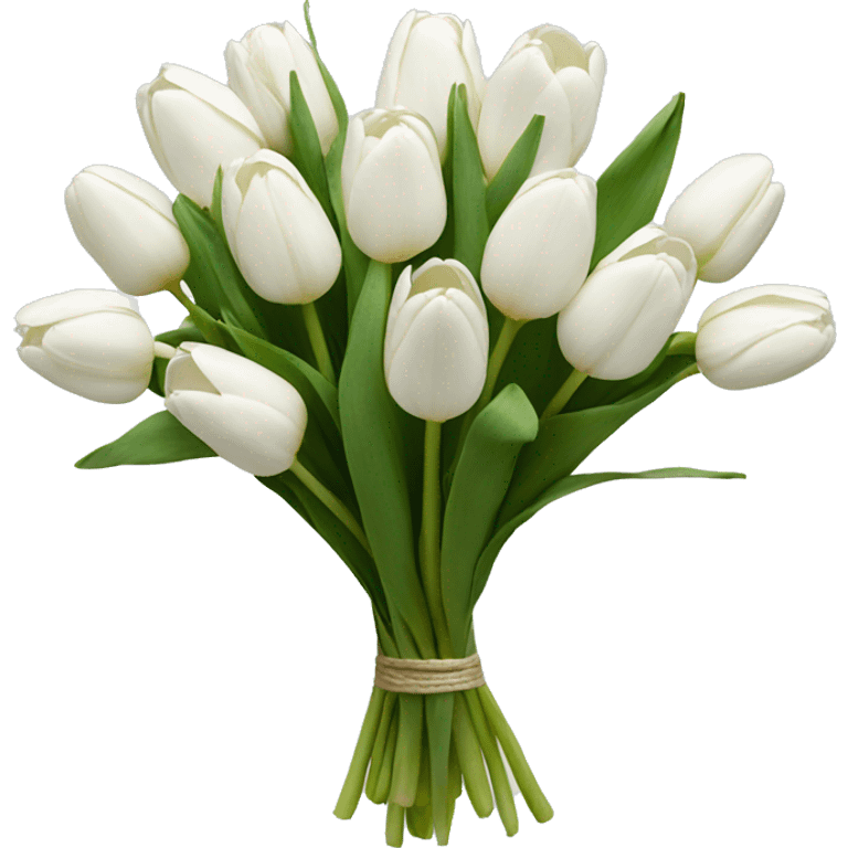 Bouquet of white tulips emoji