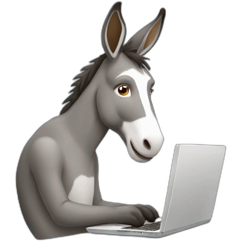 donkey using a laptop emoji