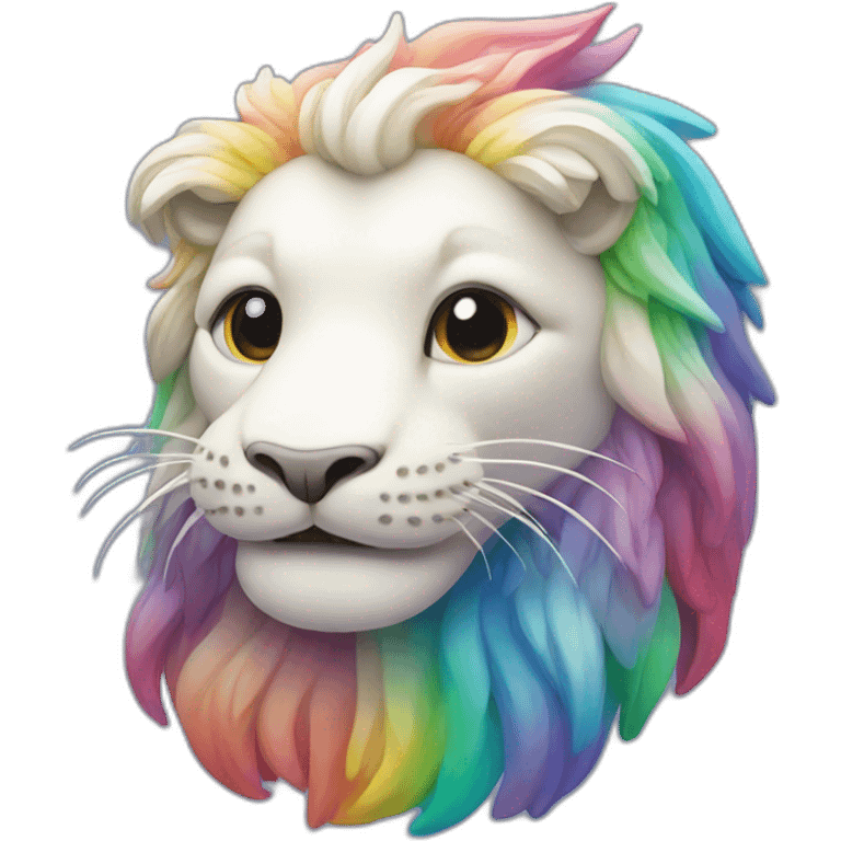 merlion face in rainbow emoji