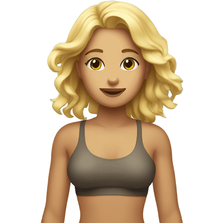 Chica rubia en la playa emoji