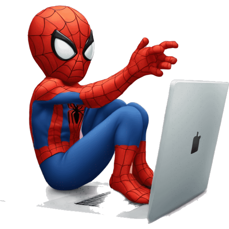 spiderman with laptop emoji