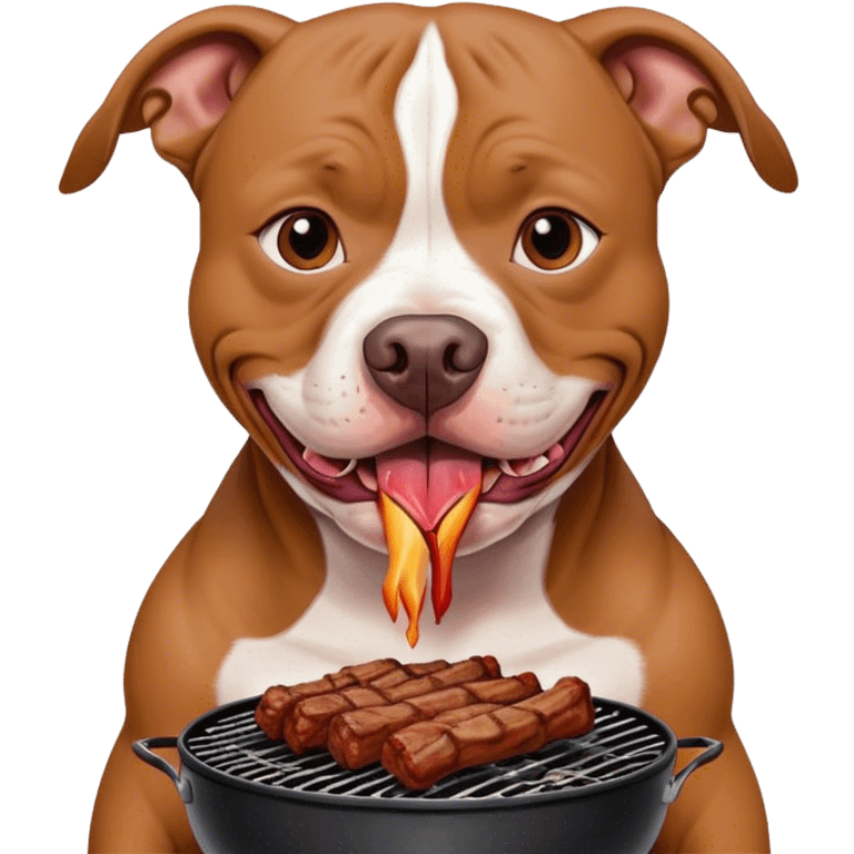 Pitbull eating bqq emoji