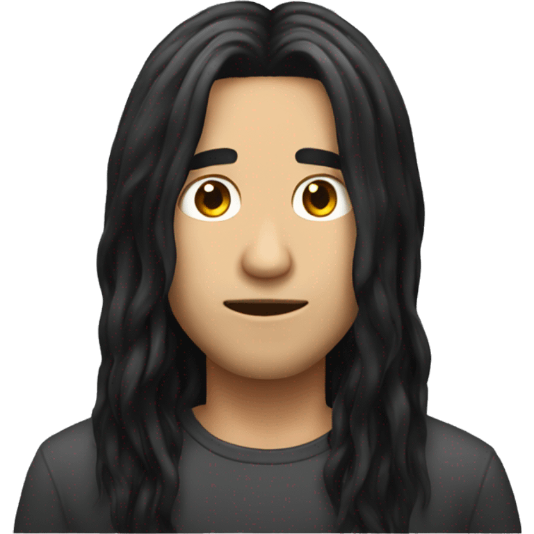 Male long black Hair emoji