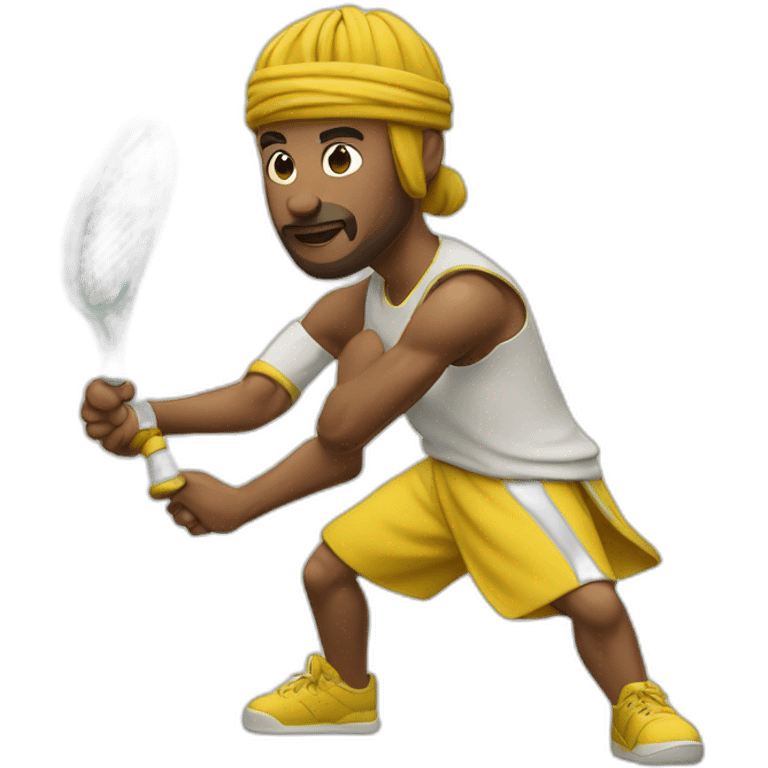 Sultan playing tennis in 1235 year emoji