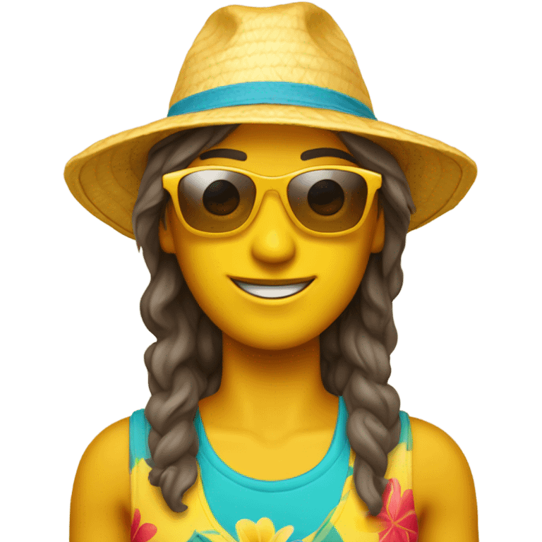 beach tour guide yellow skin emoji