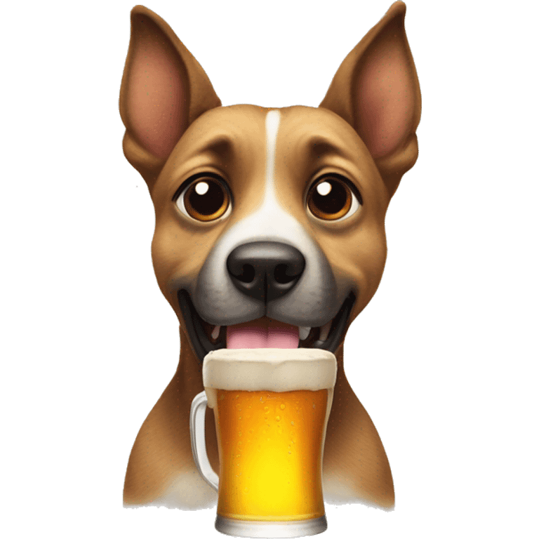 Dog with beer emoji