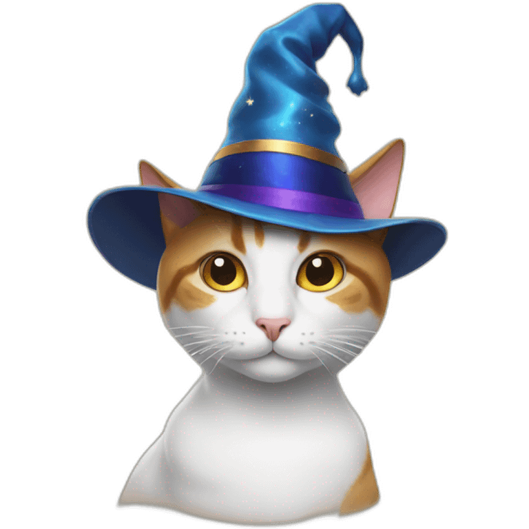 cat wearing magic hat emoji