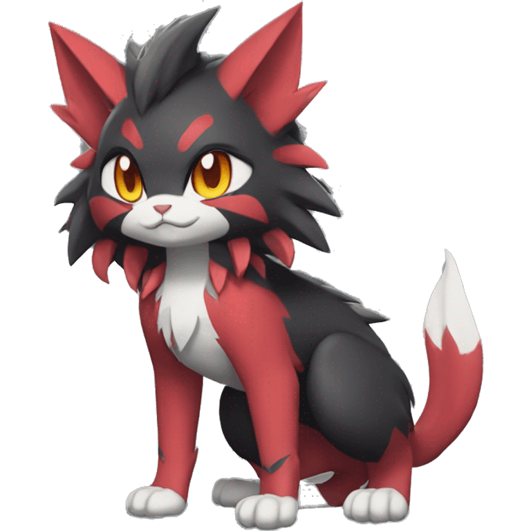  Kawaii Edgy Cool Beautiful Torracat-Zoroark full body emoji