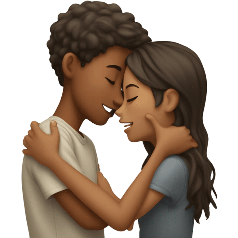 Girl kissing boy emoji