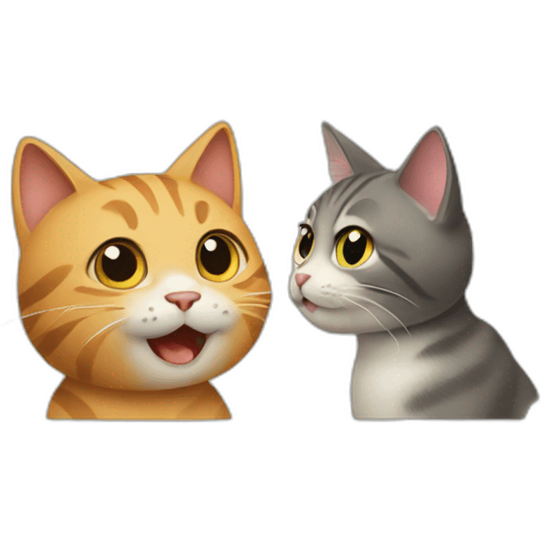 Cat speaking to an other cat emoji