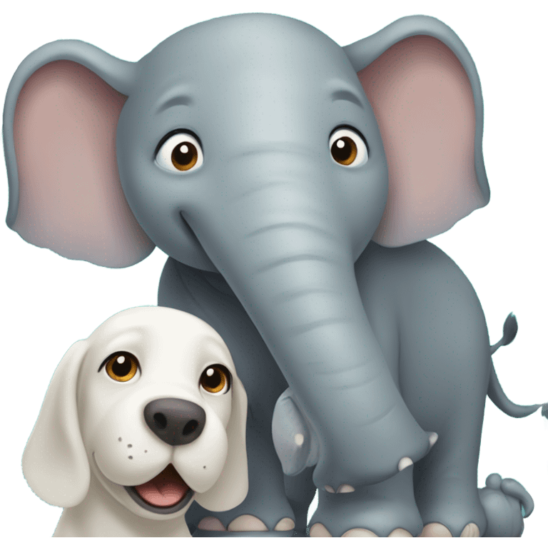 Elephant and dog friends emoji