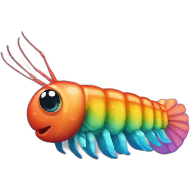 Rainbow shrimp emoji