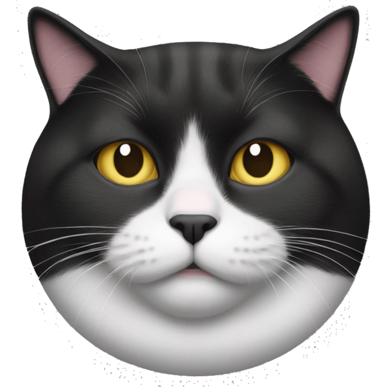 black and white fat cat emoji