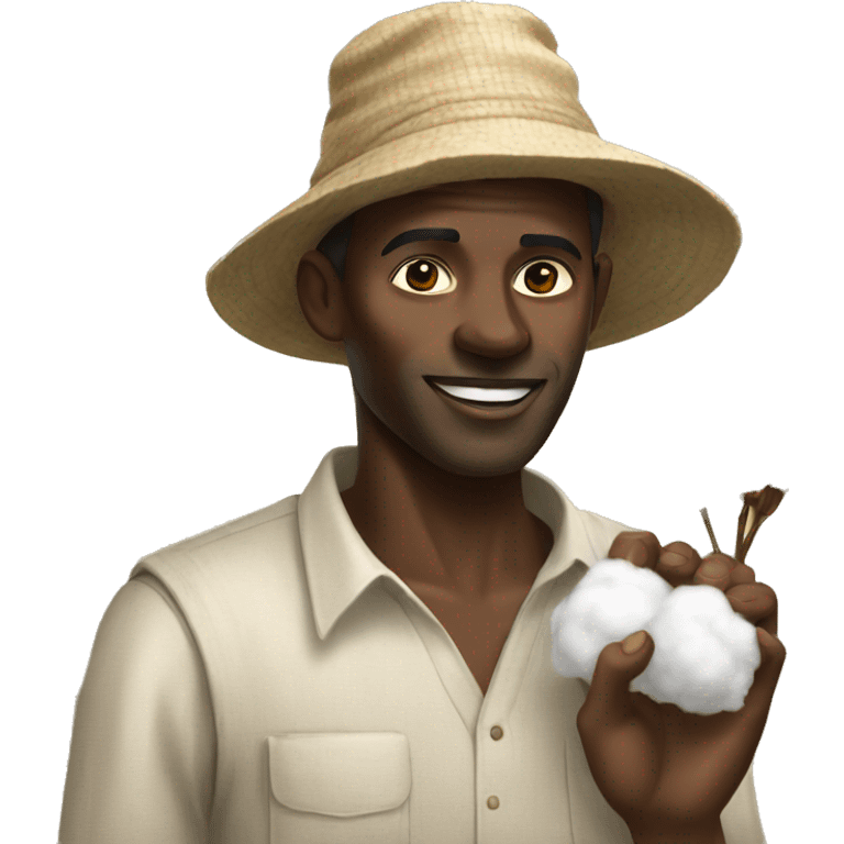 African man harvesting cotton emoji