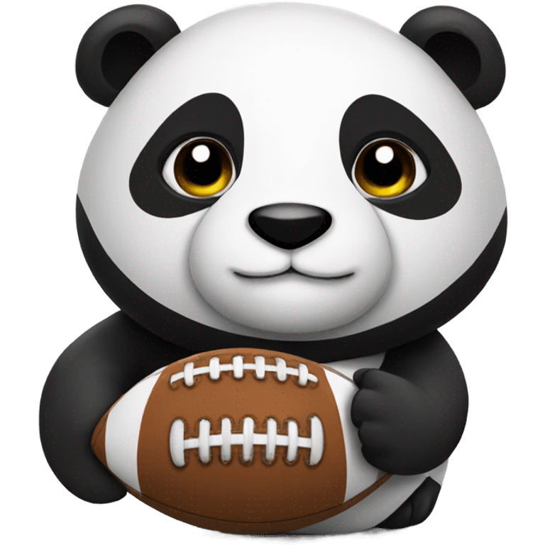 A panda holding a football emoji