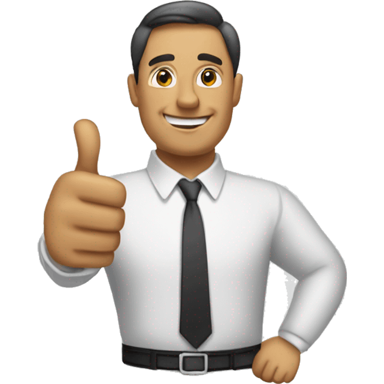 office man with thumbs up emoji