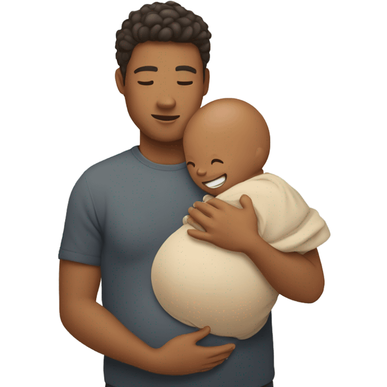 Pregnant man holding baby emoji