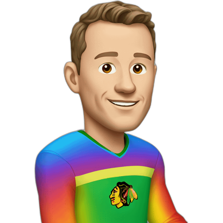 Jonathan Toews as rainbow colored chair emoji