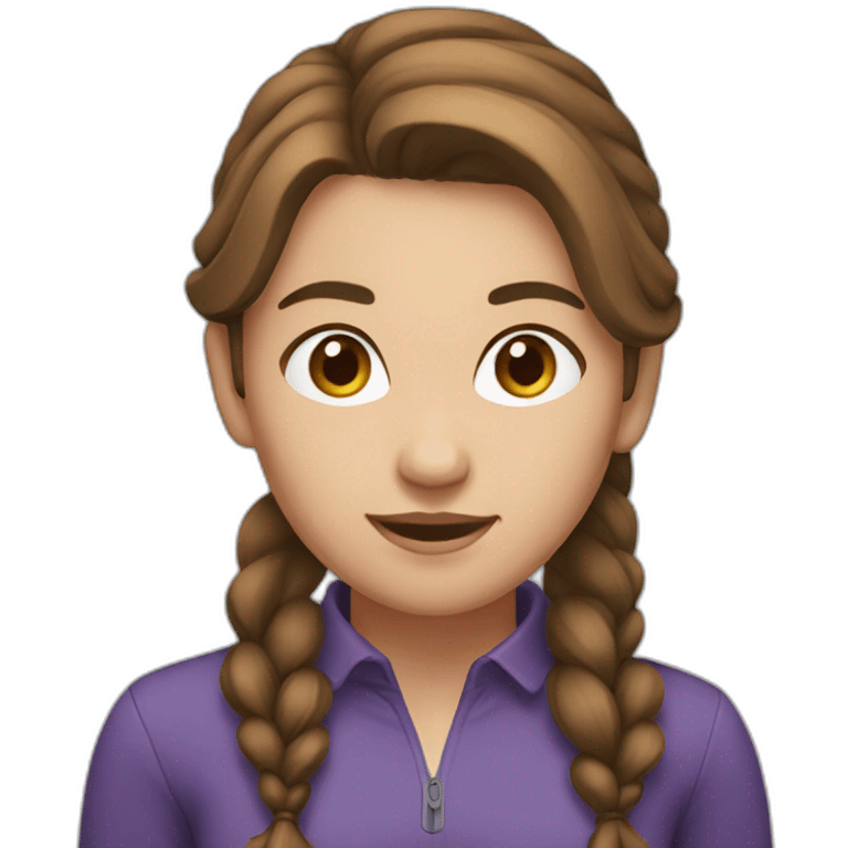 girl with brown hair in a ponytail emoji