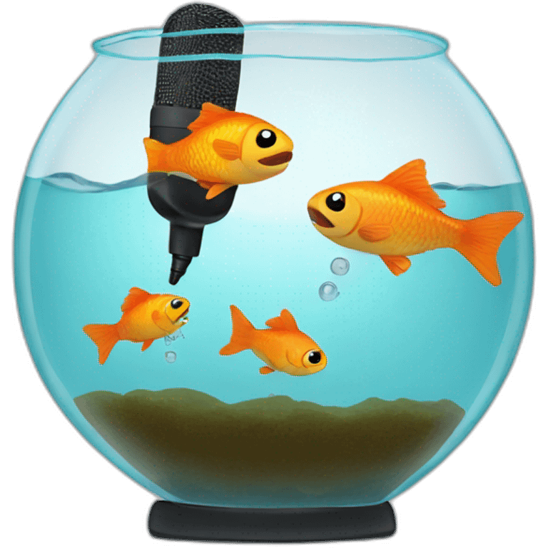 fishbowl with a microphone inside emoji